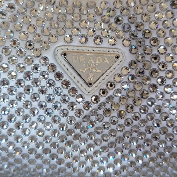 🦋NWT🦋 Prada Satin Crystal Mini Re-Edition Bag - Picture 6 of 13